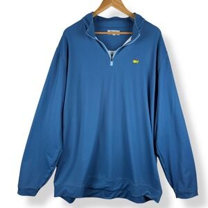 Masters by Peter Millar Leaderboard Mens Quarter Zip Blue Pullover Size 3XL Golf